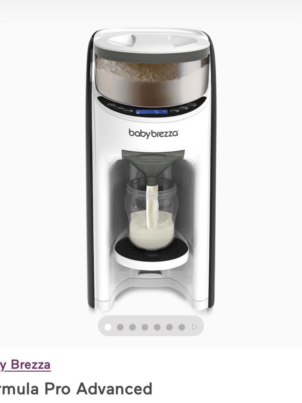 Baby Brezza Formula Pro Advanced Automatic Baby Formula Dispenser - White/Gray